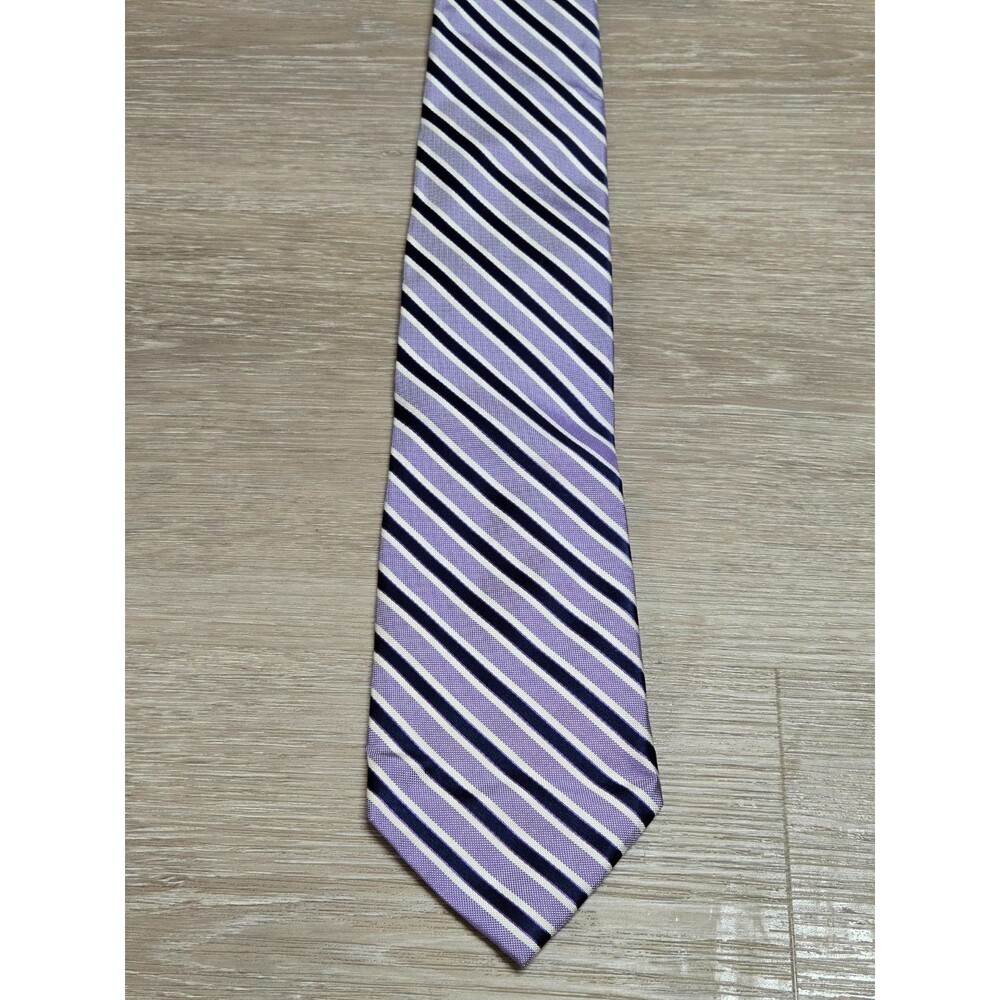 Jos A Bank Signature Collection Silk Tie Purple Striped Men’s